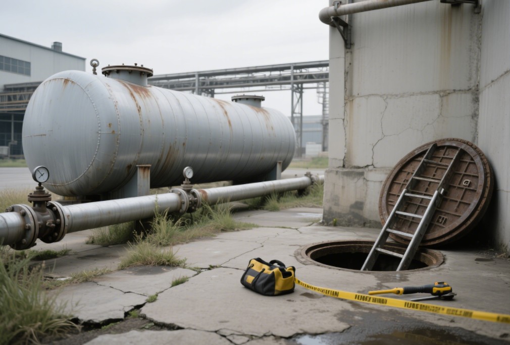 Repair of storage tanks at a chemical plant